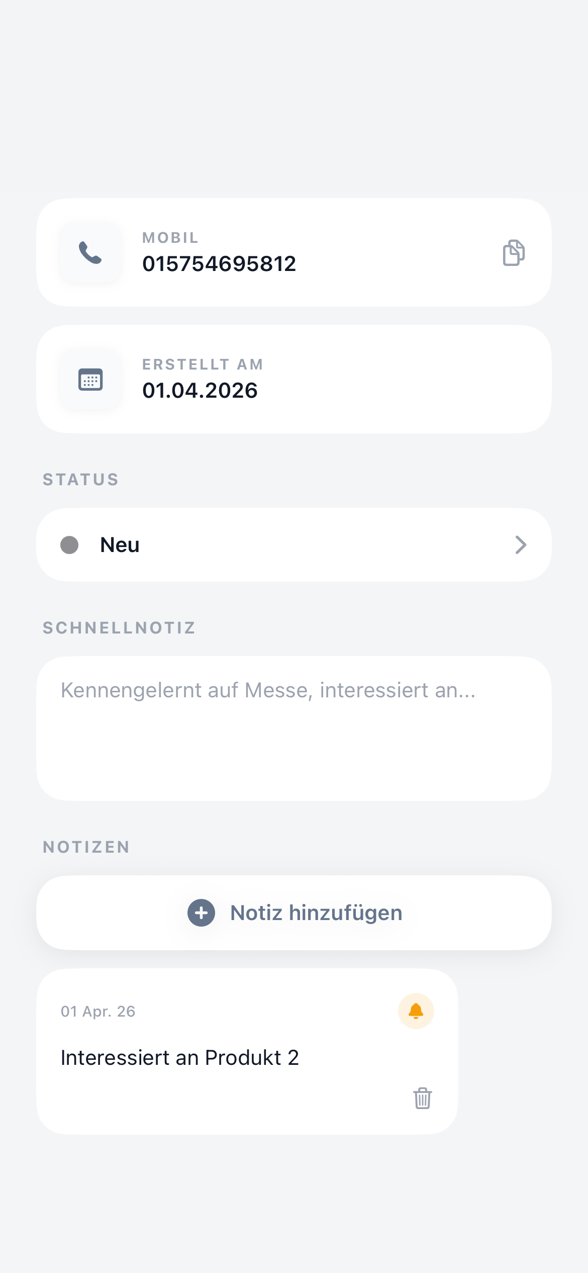 Kontaktverwaltung — Übersicht